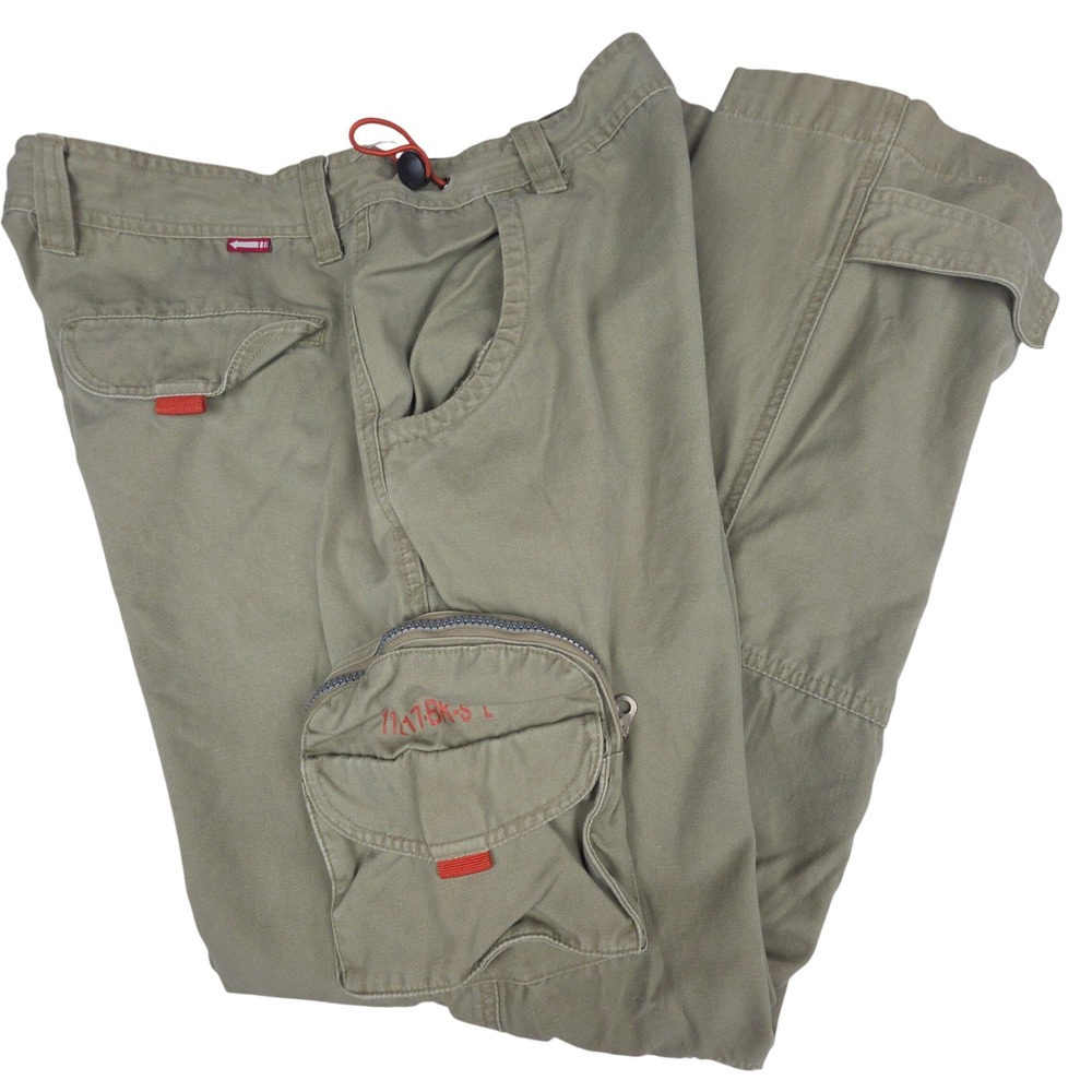 VTG Y2K A.P.C.O. Cargo Pants Mens 34 Khaki Green Multi-Pocket Tactical Military